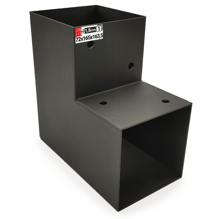 Conector grinda patrata L 70x70mm, suport grinda cu 2 capete