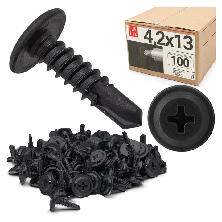 Suruburi autoforante pentru metal 4.2x13 fosfatate 100 buc