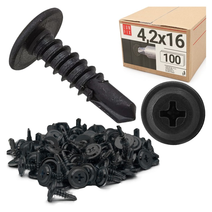 Suruburi autoforante pentru metal 4.2x16 fosfatate 100 buc