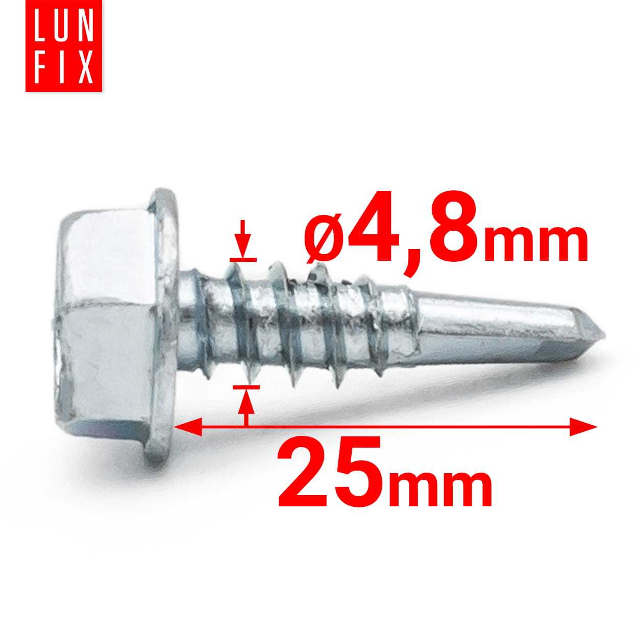 Suruburi autoforante 4.8x25 cap hexagonal DIN7504 galvanizate, 500