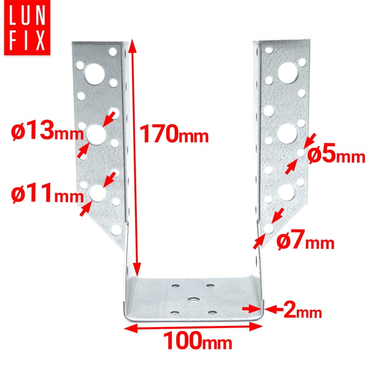 Conector de suport pentru grinda Lun Fix, 100x170 mm