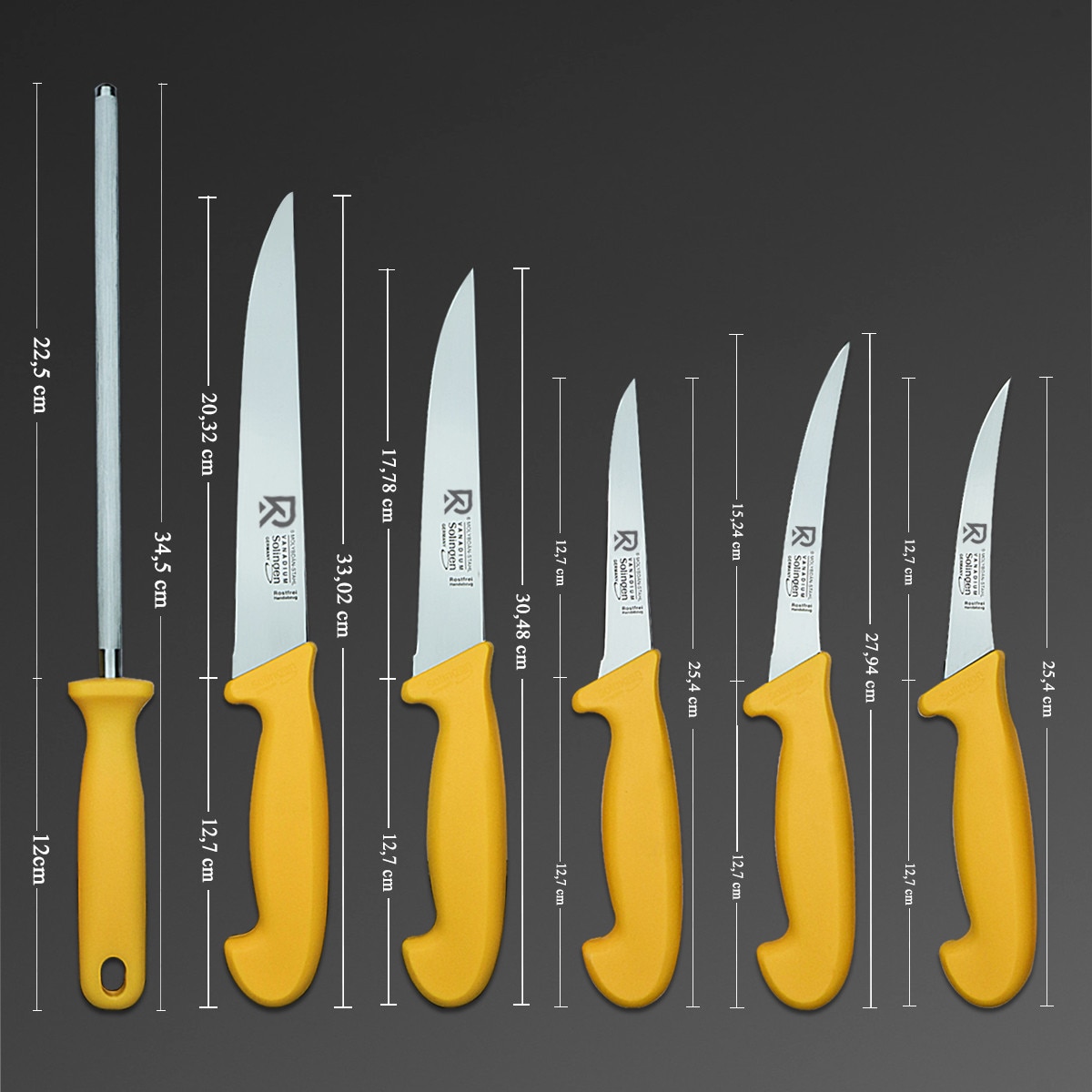RKA Set 6 cutite profesionale Solingen cutit de bucatarie, cutit de ...