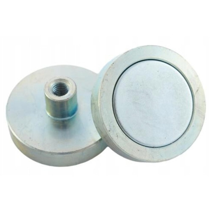 Set 100 suporturi magnetice neodim Top Magnesy, 32x15,5mm cu filet M5 crom