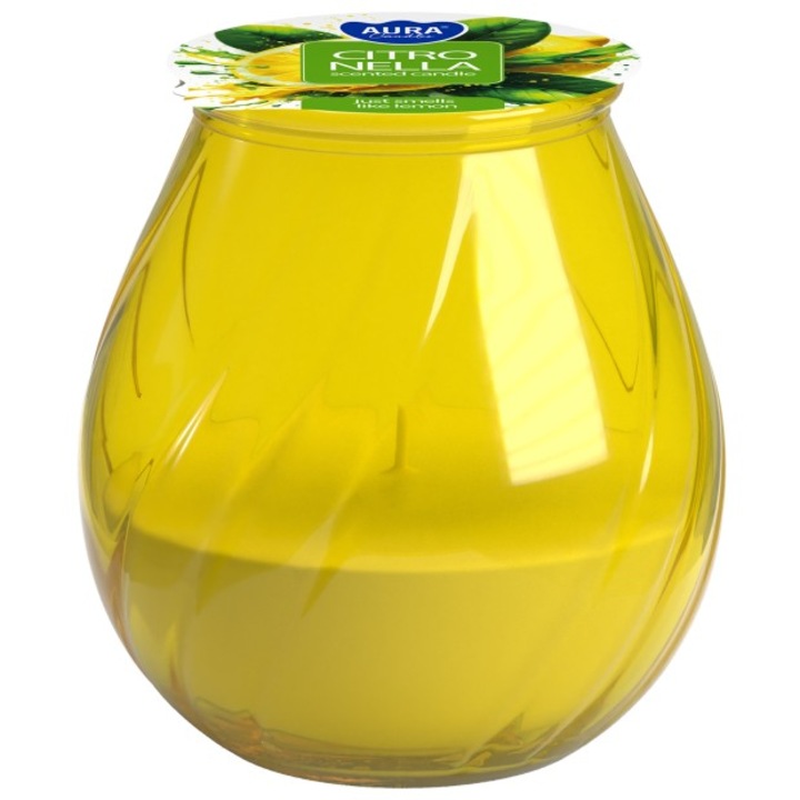 Градинска свещ в стъкло BISPOL, жълта