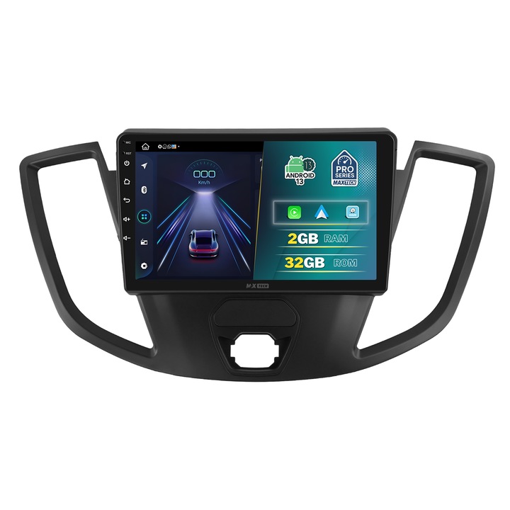 Navigatie Ford Transit 2014-2015 dedicata, MaxTech® PRO SERIES, 2 GB Ram 32 GB Rom, Carplay & Android auto, Ecran 9 ” HD Touch, GPS, Wifi, Bluetooth, Radio, USB, EQ, DSP, Waze, Youtube