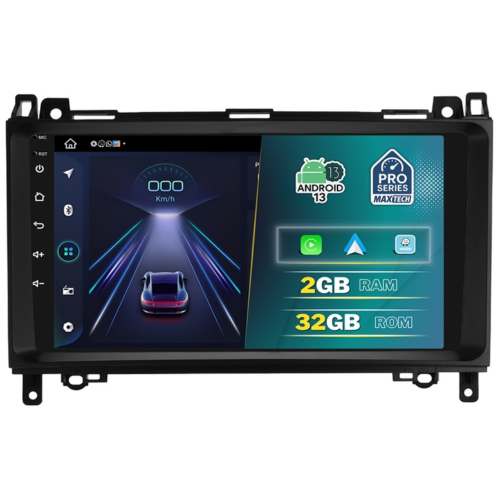 Navigatie Mercedes Vito, Viano, Sprinter, B-Class, VW Crafter 2006–2016 dedicata, MaxTech® PRO SERIES, 2 GB Ram 32 GB Rom, Carplay & Android auto, Ecran 9 ” HD Touch, GPS, Wifi, Bluetooth, Radio, USB