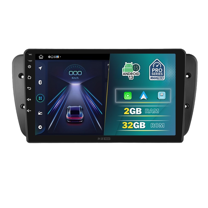 Navigatie Seat Ibiza 2008-2017 dedicata, MaxTech® PRO SERIES, 2 GB Ram 32 GB Rom, Carplay & Android auto, Ecran 9 ” HD Touch, GPS, Wifi, Bluetooth, Radio, USB, EQ, DSP, Waze, Youtube