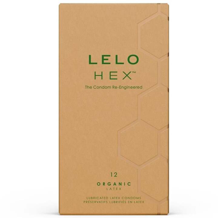 LELO HEX Органични презервативи, 12 броя, органичен латекс, с L-аргинин