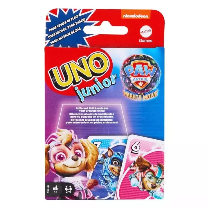 Társasjáték, Mattel, Uno Junior Psi Patrol, gyerekeknek szánt készlet, Psi Patrol témájú