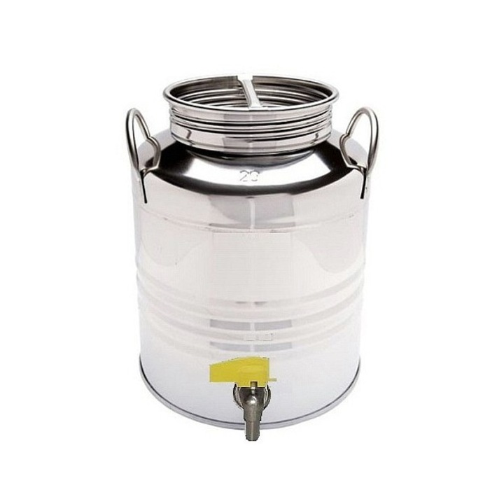 Butoi inox SUPERFUSTINOX 15L, capacitate universala, pentru ulei, vin, miere