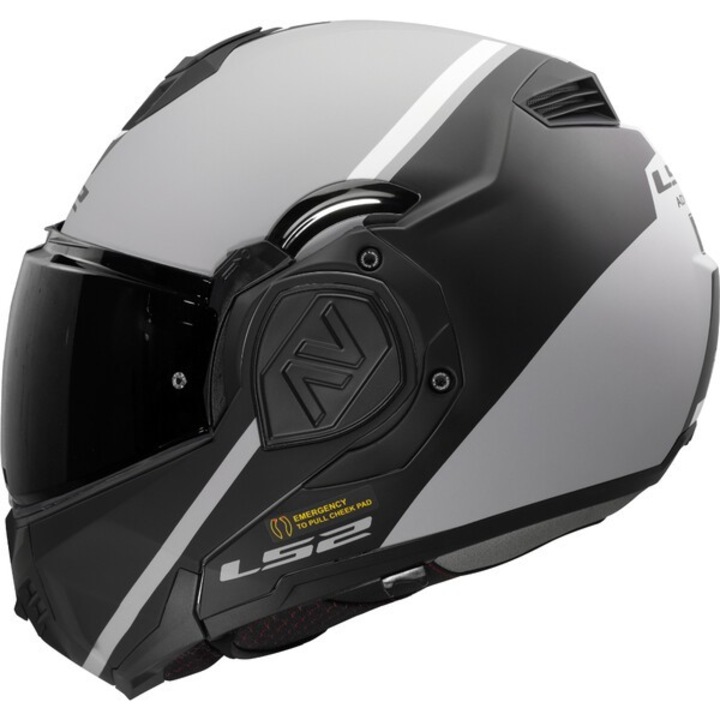 Casca moto modulara LS2 FF906 Advant, KPA, viziera Pinlock inclusa, gri-negru, marime M