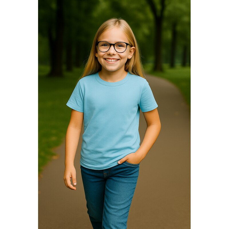 Tricou Fata Bumbac Simplu Casual Elegant Vara, Copil, Cri-Flo, Culoare ...