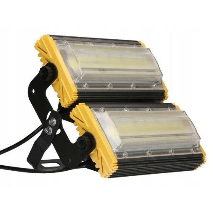 Proiector Azaris 100W, IP65, 160° iluminare, negru, set complet