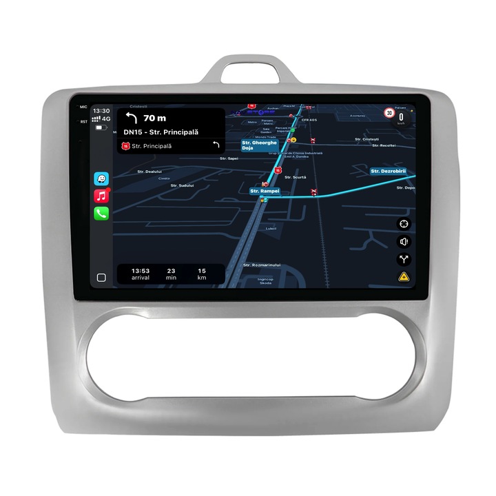 Ford Focus (2004-2012) navigációval, 9 hüvelykes kijelzővel, 4 GB RAM-mal, 64 GB tárhellyel, Carplay rendszerrel, automata klímaberendezéssel