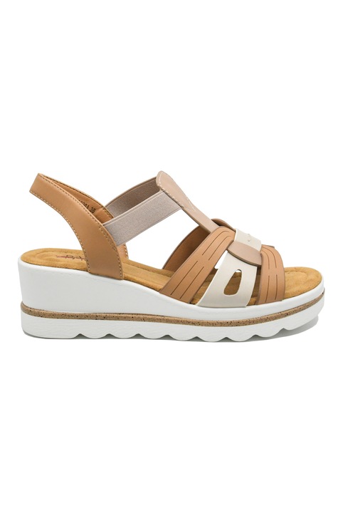 Sandale dama Pass Collection wedge, maro, din piele naturala OTR160036, Maro