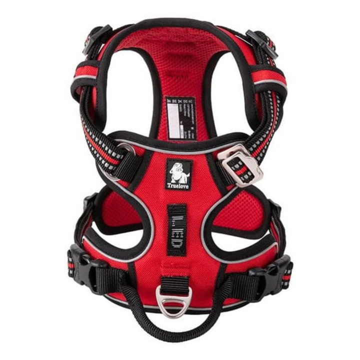 Truelove Front Line PREMIUM kutyahám, piros, L-es méret, könnyen állítható és könnyen séta funkcióval