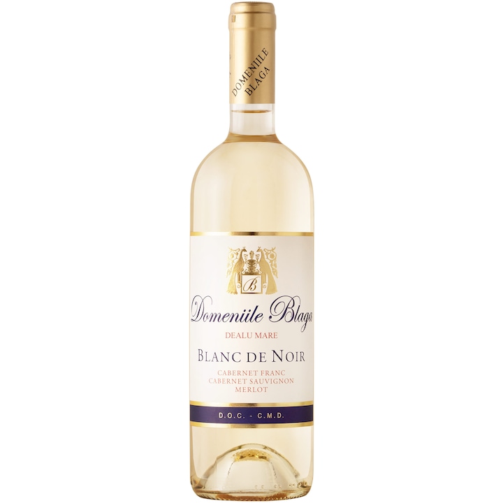 Vin Alb din Struguri Rosii, Blanc de Noir, Domeniile Blaga, Sec, 2023, 0.75L