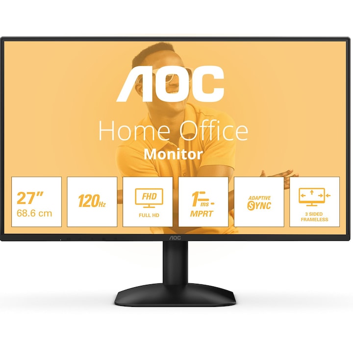 Монитор, AOC 27B31H, 27" IPS WLED, 1920x1080@120Hz, 4ms GtG, 1ms MPRT, 300cd m/2, 1500:1, 20M:1 DCR, Adaptive