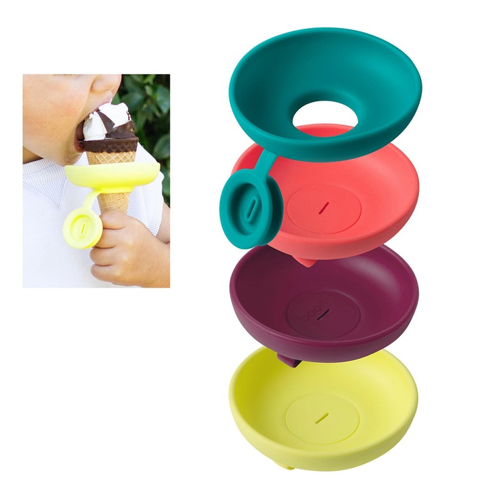 4 броя силиконови ръкави за сладолед против капене, нетоксичен материал, подходящ за храна, за многократна употреба, предпазват от залепване, идеални за детски корнети, водоустойчиви и хигиенични, преносими, лесни за пране през лятото