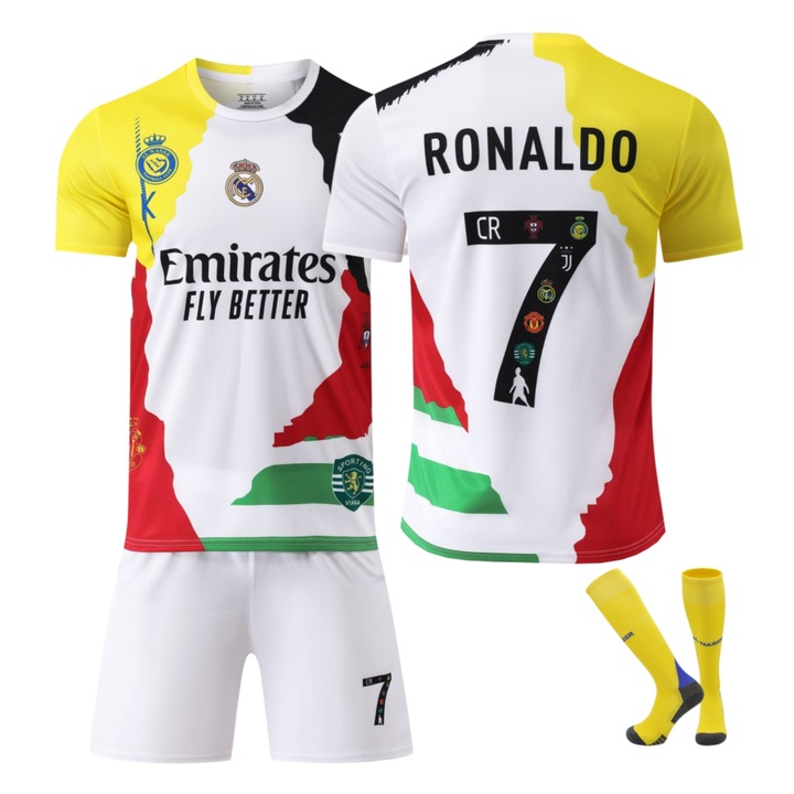 Детска спортна екипировка Real Madrid Ronaldo, юбилейно издание, Полиестер, Многоцветен