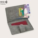 Portofel pentru pasaport, BOMSTOM, Protectie RFID, PU piele, Compartiment carduri, Buletin, Bancnote, Cartele SIM, Unisex, 14.8 X11X1 cm, Gri