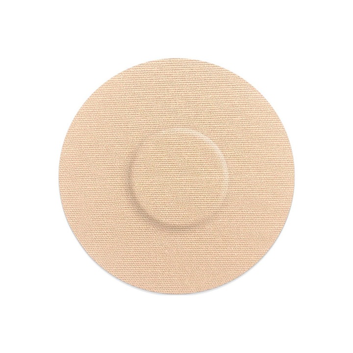 Set 10 plasturi pentru fixarea senzorului de glicemie cu extra adeziv, BOMSTOM, rezistenti la apa si transpiratie, fara adeziv pe centru, diametrul plasturelui 8 cm, protectie suplimentara, compatibili cu libre2 libre3, Bej