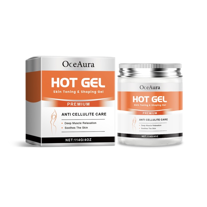 OceAura Testápoló Gél 114g, Hidratáló, Cellulitcsökkentő, 5.7x5.7x6.7cm