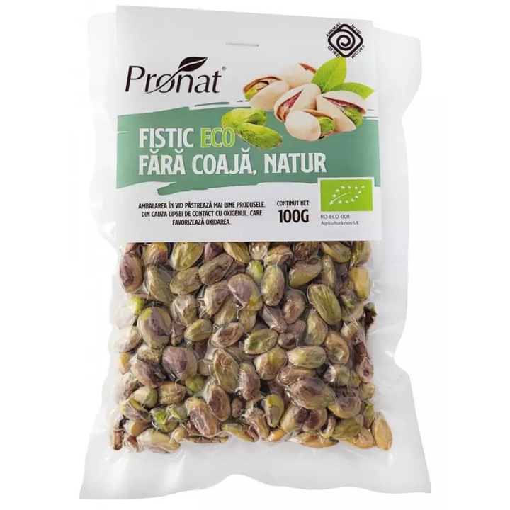 Fistic bio fara coaja, natur 100g Pronat