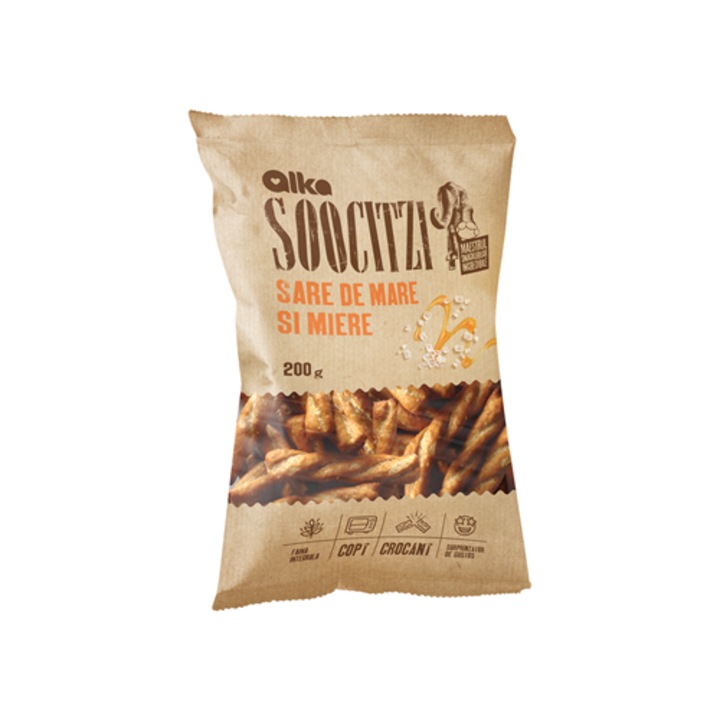 ALKA soocitzi snacks cu sare si miere, 3x 200 g