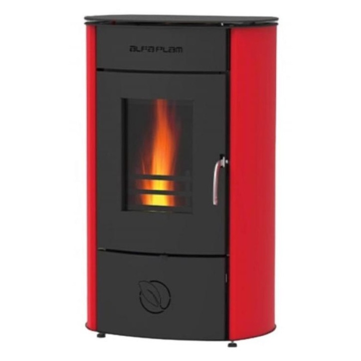 Soba tip semineu, Alfa-Plam Gala, rosie, 8 kw, stanga