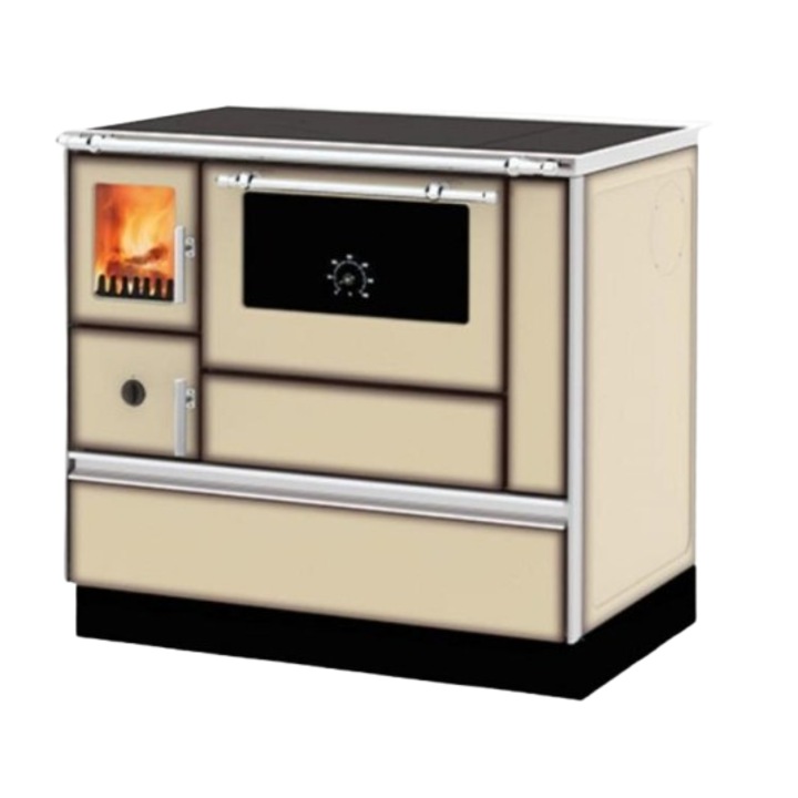 Soba incalzire descentralizata, Alfa Plam Dominant 90H, plita, cappuccino, 6.5 kw, stanga