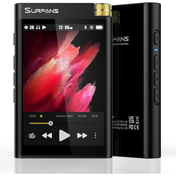 MP3 плейър Surfans F28, Hi-Fi, Bluetooth, 3,5-инчов сензорен екран, 32 GB, 2000 mAh