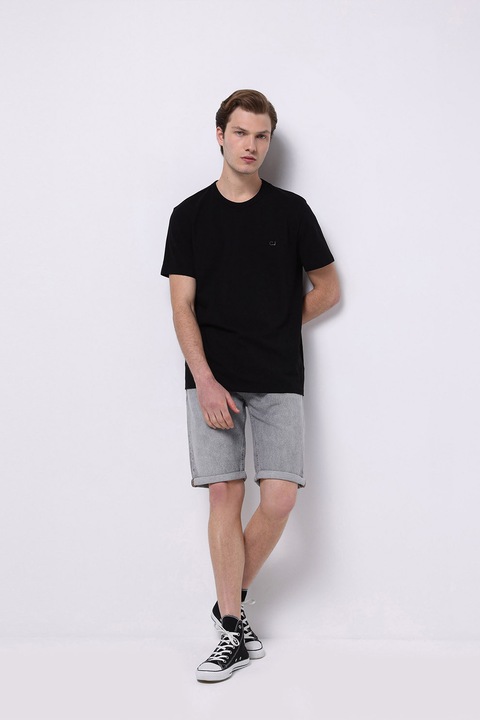 COLIN'S, Pantaloni scurti din denim cu talie joasa, Gri cenusiu