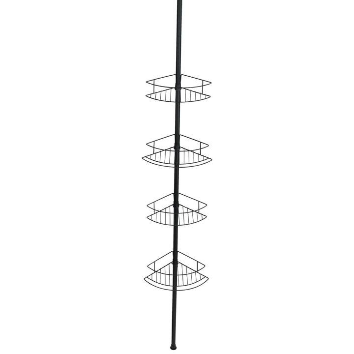 Raft telescopic de dus DOLCEDO, 4 niveluri, metal, negru, WENKO - maro