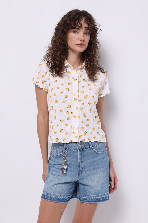 COLIN'S, Blugi scurti cu terminatie nefinisata, Albastru pastel