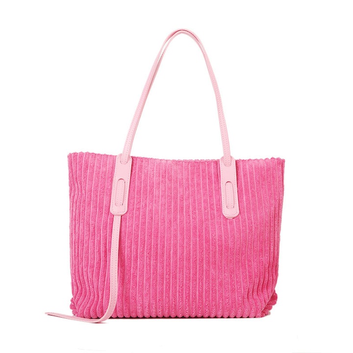 Női válltáska, rózsaszín, 43x31x11cm