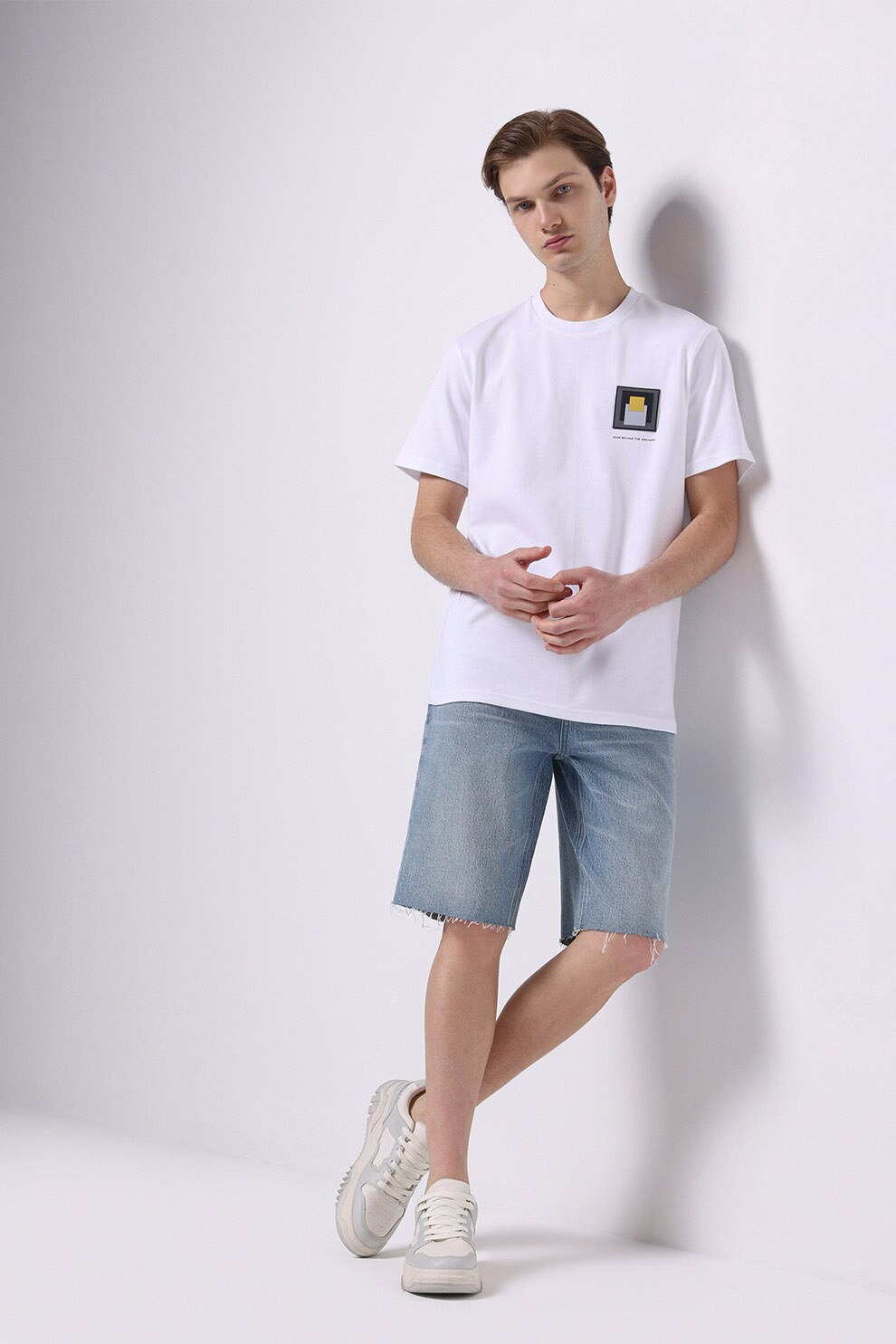 COLIN'S, Bermude din denim cu talie medie, Albastru prafuit, L