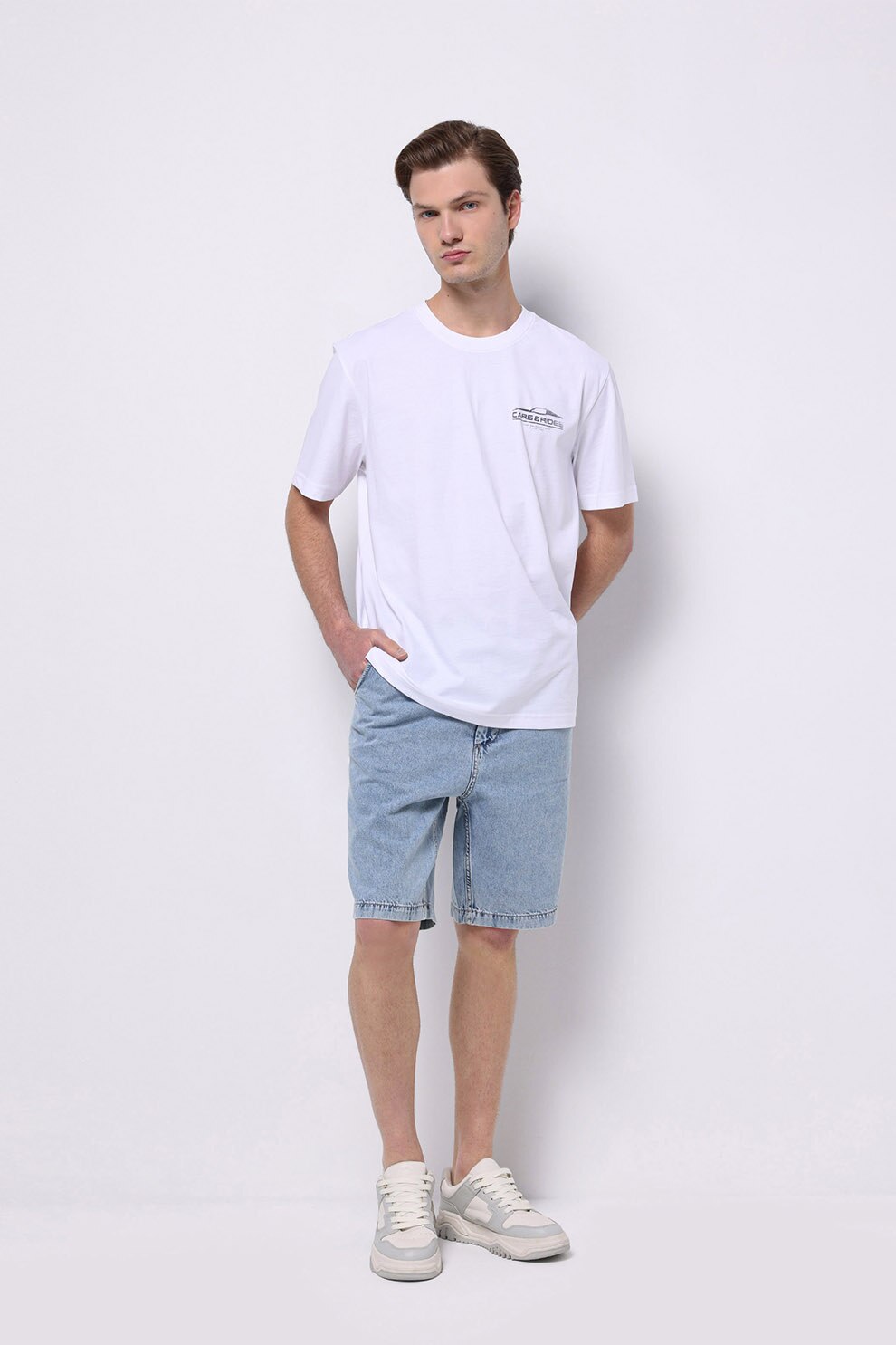 COLIN'S, Bermude din denim cu talie medie, Albastru prafuit, XL