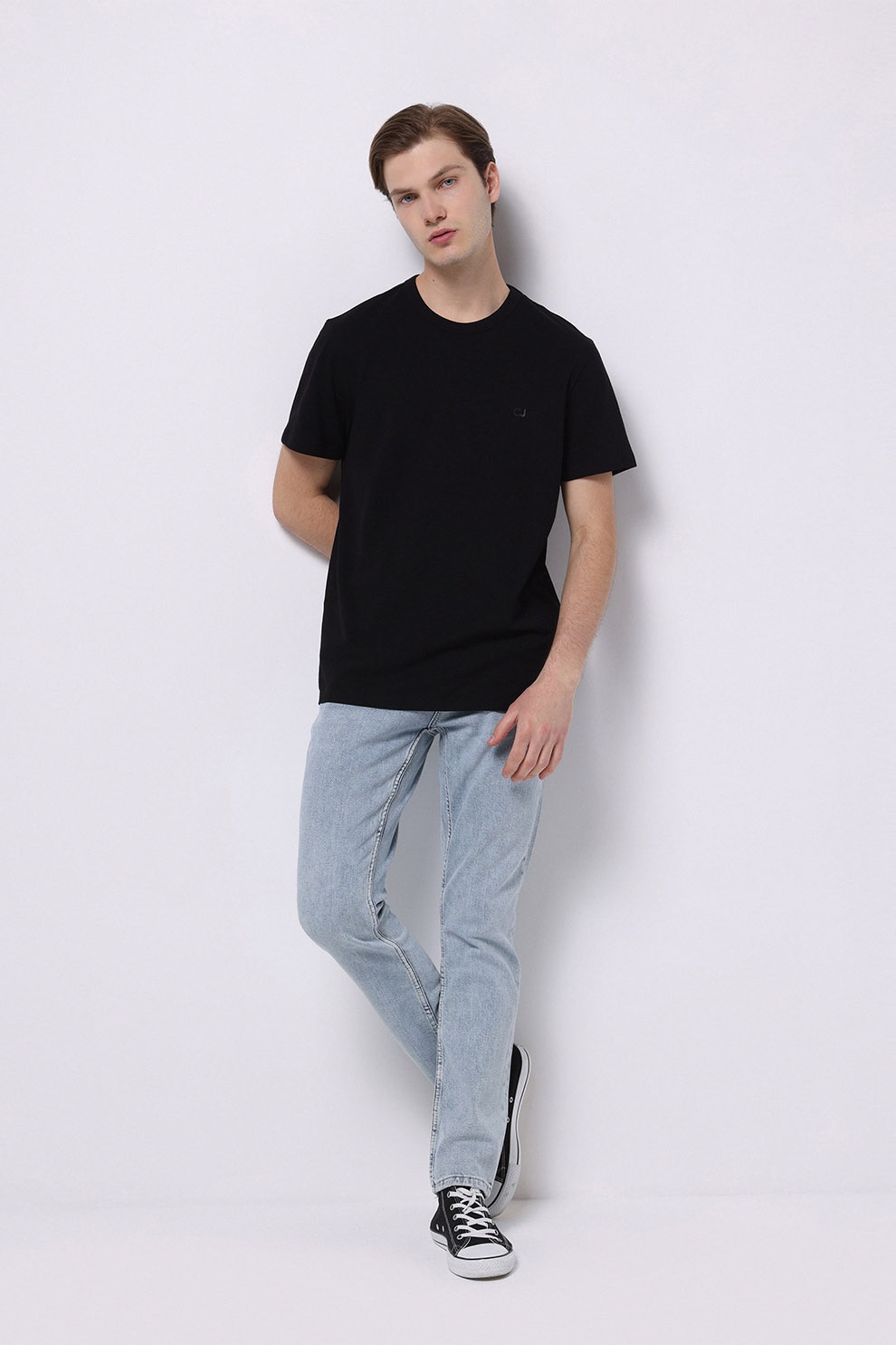 COLIN'S, Blugi drepti cu talie medie, Albastru deschis melange, W32-L30