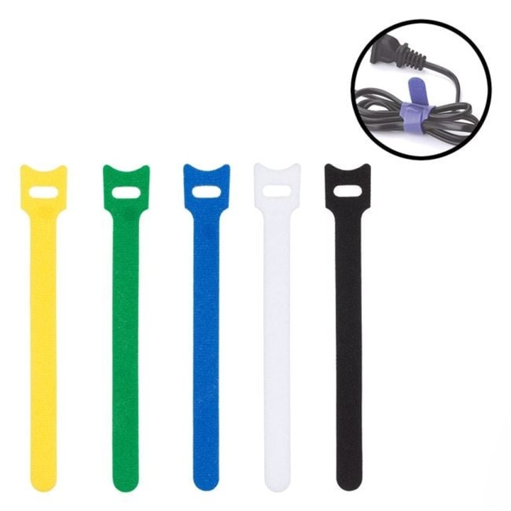 Set 10 coliere velcro colorate 14, 5×1, 5 cm pentru organizare cabluri – ANTBRO® – bride reutilizabile USB, HDMI, incarcatoare