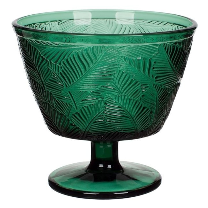 Üveg tál lábon 300 ml – Trópusi Zöld – fagylalthoz, szorbéthez & granitához – ANTBRO®
