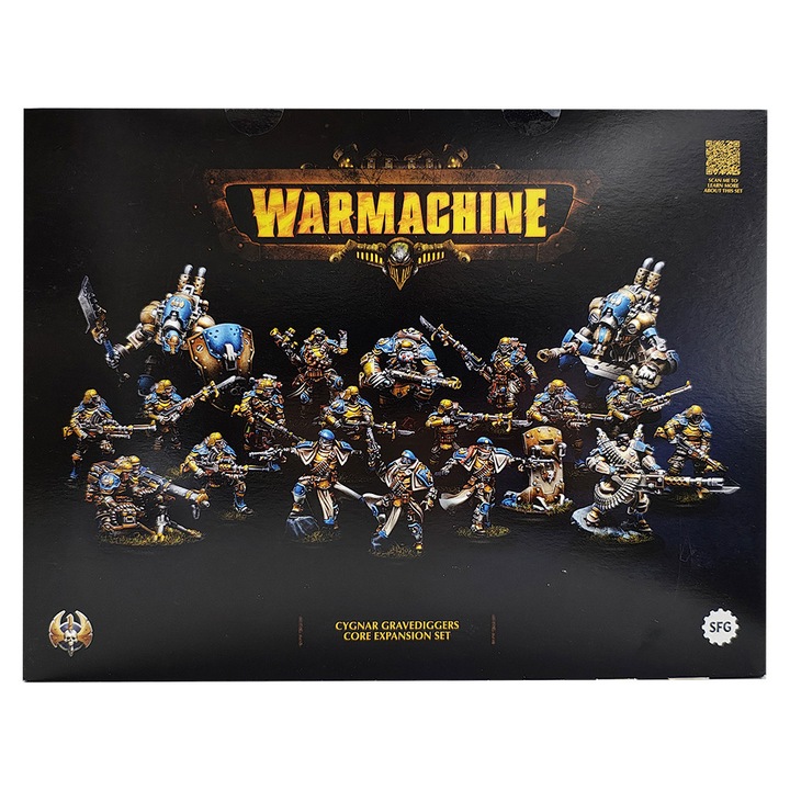 Warmachine játékkiegészítő, Cygnar Gravediggers Core, Steamforged Games, 10 összeállítható modell, gyanta