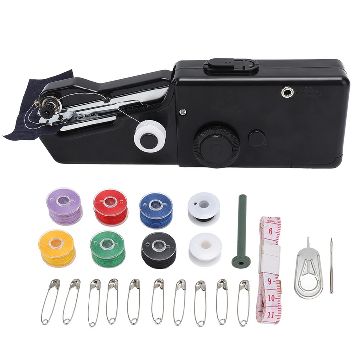 Masina de cusut portabila electrica, ABS, 312g, alimentare 4xAA