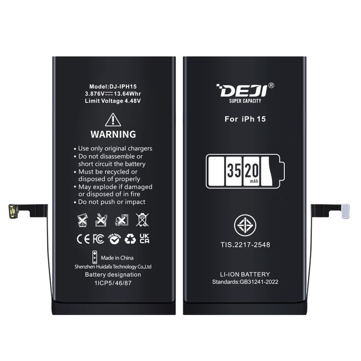 Baterie Compatibila Iphone 15 Capacitate Marita (3520 mAh)
