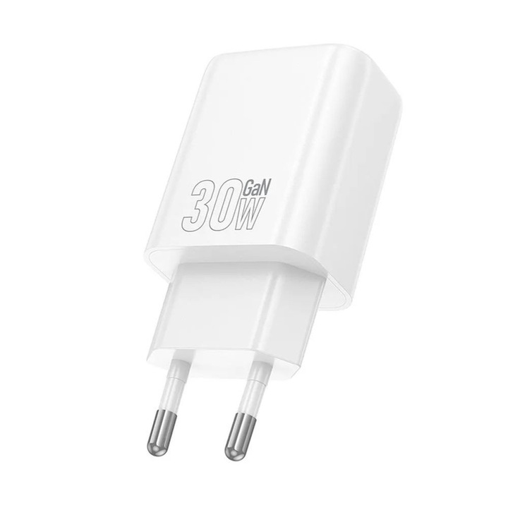 Incarcator de retea, HOCO, dual, USB A + Tip C PD QC3.0 3A 30W N63 alb
