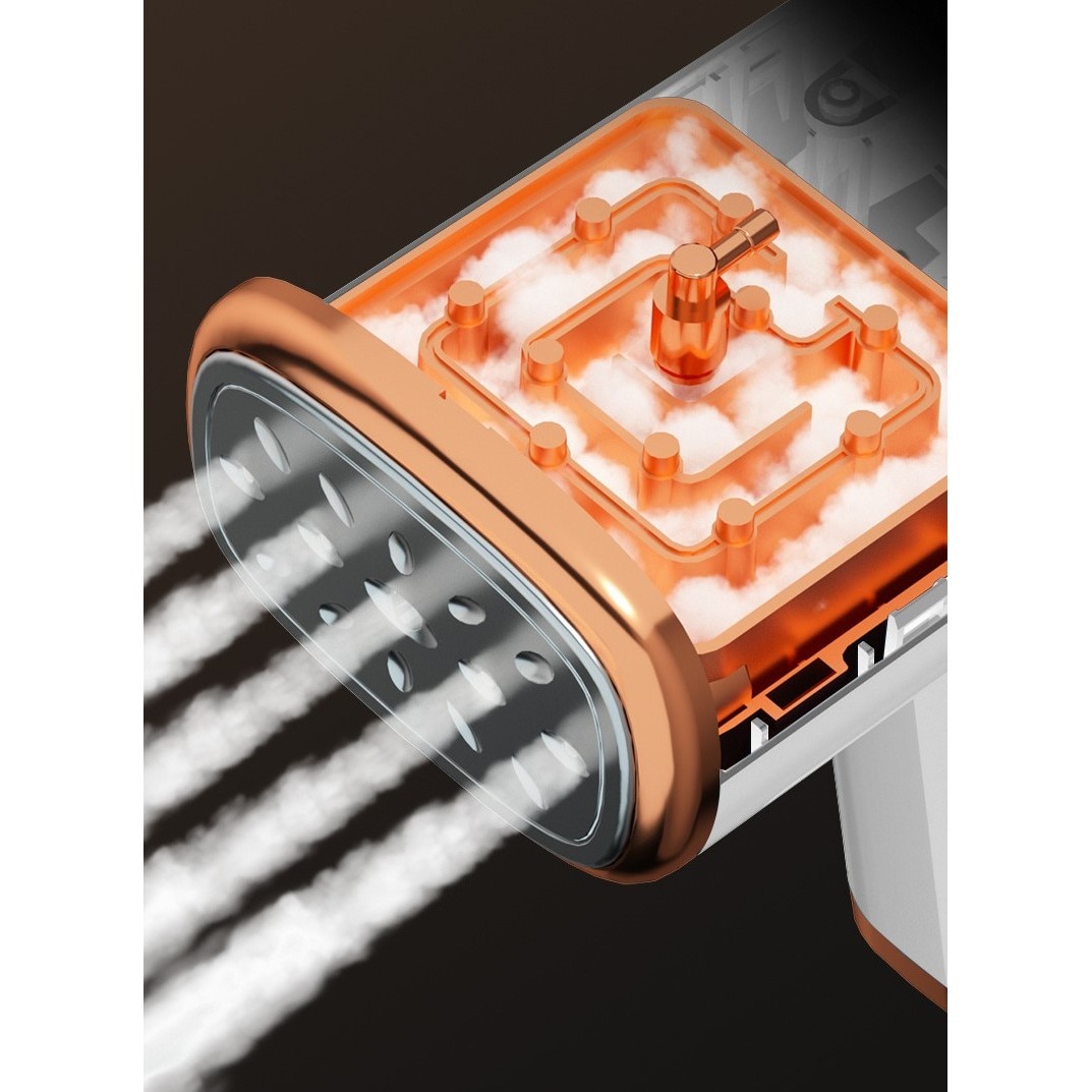 Aparat de Calcat Vertical Portabil cu Abur, Leski, Putere 1000W, Rezervor de 100 ml, Priza, Functie Anti Calcar si Auto Curatare, Pliabil, 15x17x7.5 cm, Alb
