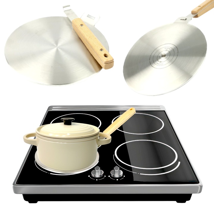 Adaptor pentru plita cu inductie inox 20 cm, Silesia Emalia, argintiu