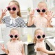 Ochelari de Soare pentru Copii Mixbo, Marime Universala, Nude cu Fundite Lila, Plastic