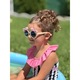 Ochelari de Soare pentru Copii Mixbo, Marime Universala, Nude cu Fundite Lila, Plastic