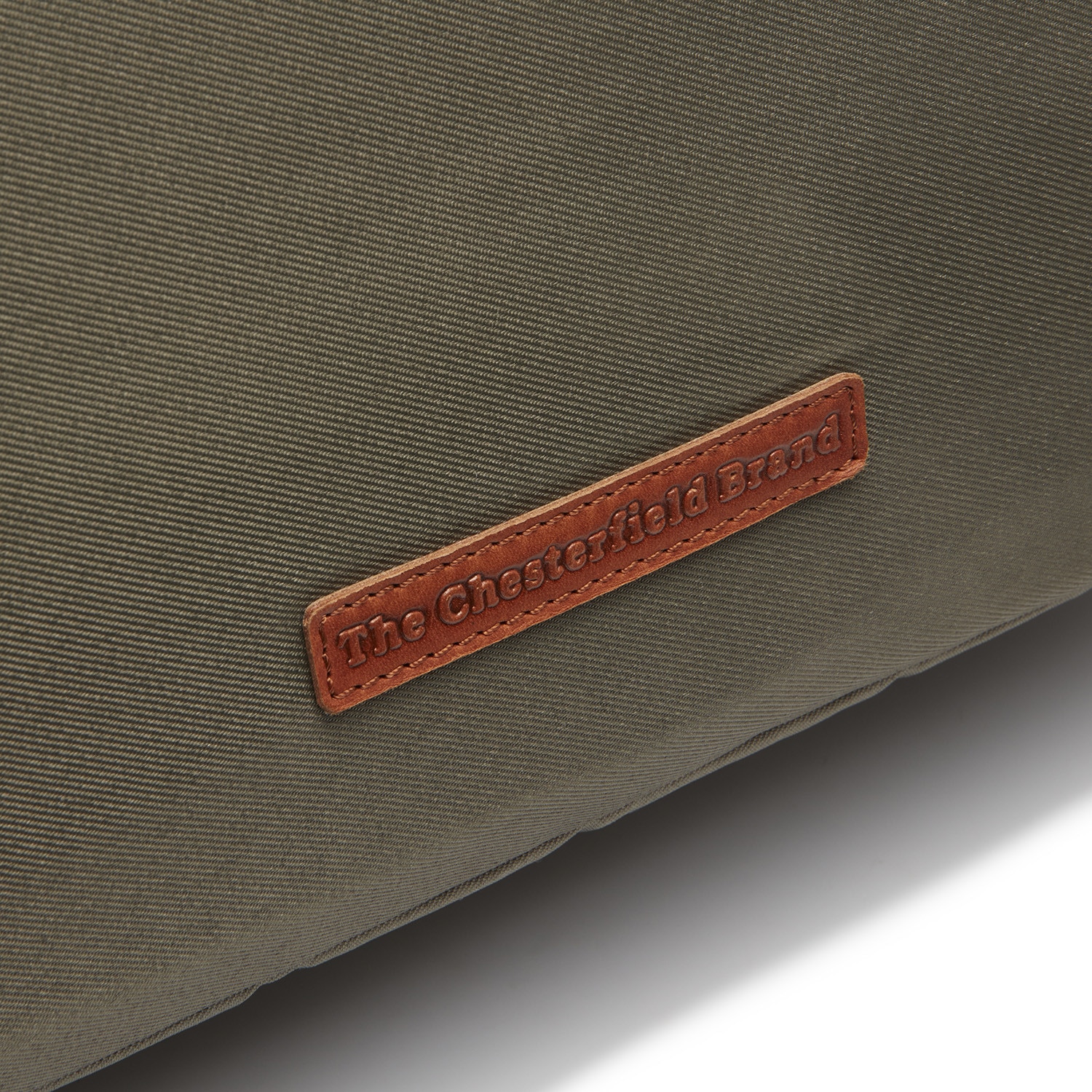 Geanta pentru laptop de 17 inch, din piele naturala si nylon, The Chesterfield Brand, Nivano, Verde olive